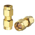 Boobrie 2-Pack SMA Male to SMA Male Adapter Upgraded Gold-Plated Extension SMA to SMA WiFi Adapter SMA Male Straight DC-18GHz VSWR ≤1.15 for FPV Drone Signal Booster Wireless LAN Device