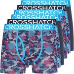 Crosshatch Men's (6 Pack) Multipacked Boxer Shorts, Men's 6 Pack Multi-Color Boxer, Men's Gift Set for Your Friends, Boyfriend, or Husband, Blue - 6 Pack Linamo MVE, M