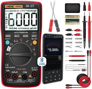 ANENG Bluetooth Multimeter Digital Tester Auto-ranging TRMS 6000 Counts Ohmmeter for AC/DC Voltage,Current,Resistance,Continuity,Capacitance,Diodes,Temperature Meansurement,Volt Meter for Automotive