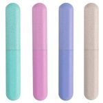 4 Pack Travel Toothbrush Case Plastic Portable Toothbrush Holder for Travel, Business, Home, Camping, School