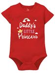 Zeezeezoo Daddy's Princess Baby Girl Romper Bodysuit Dress fathers day photoshot cotton newborn (6-12 months, Red)
