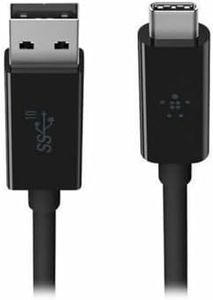 Belkin 3.1 USB A To USB C Cable Compatible W/ Thunderbolt 3 - USB C Cable For Macbook Pro, Galaxy & More - Data Transfer Up To 10gbps - For USB C, Thunderbolt 3 Devices & Ultra Hd - 3.3ft/1m - Black