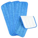 TUPARKA 4 Pack Microfiber Mop Pads 16.5"x5.5" Reveal Mop Head Replacement Pad for Wet/Dry Spray Mops Washable Cleaning(Blue)