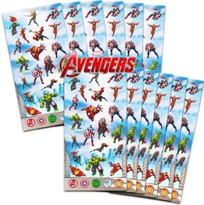 Avengers Party Favors for Boys & Girls Bundle ~ 12 Pack Avengers Sticker Sheets for Kids Birthday Party Goodie Bags | Avengers Party Supplies