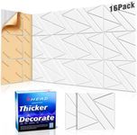 16 Pack Self-Adhesive Soundproof Wall Panels, 12 x 12 x 0.47 In Sound Proof Foam Panels for Walls, 1.2lb/ft³ High Density, Thicker 0.47in, Acoustic Panels, Noise Dampening Panels Studio White