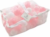 Wonder Space Soft Pit Balls, Chemical-Free Crush Proof Plastic Ocean Ball, BPA Free with No Smell, Safe for Toddler Ball Pit/Kiddie Pool/Indoor Baby Playpen (100 Balls, Mixed - Pink)