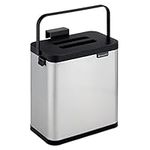 Navaris Hanging Kitchen Bin - 3L Cupboard Door or Wall Mounted Bin - Small Stainless Steel Trash Can Caddy with Lid for Food Waste Rubbish Compost