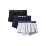 Emporio Armani Men's 3-pack Cotton Trunks underwear, Grey/Navy/Black, XL UK