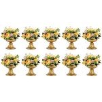 Nuptio Gold Vases for Centerpieces Wedding - 10 Pcs 6.5in Height Metal Urn Planter Elegant Wedding Centerpieces for Tables - Trumpet Vase for Weddings Party Decoration Centerpiece Table Decorations