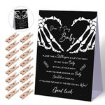 Don't Say Baby Baby Shower Game,Halloween Gothic Baby Shower Decorations,Mini Clothespins for Baby Shower,Neutral Baby Shower Decorations,Little Cutie Baby Shower,1 Sign & 50 Mini Clothespins Set-B4