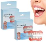 Silicone Reline Denture Set, Denture Set, Denture Silicone Reline Kit, Tooth Repair Kit, Soft Denture Reline Kit, Veneers Snap in Teeth Teeth Comfort Fit (2PC)