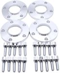 4PCS 12mm & 15mm Spacers 5x120mm Hubcentric Forged Wheels Spacer with 20 Bolts Compatible With 3 Series M3 E30, E36, E46, E90, E91, E92, E93