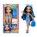 Rainbow High Swim & Style Skyler (Blue) 11” Doll with Shimmery Wrap to Style 10+ Ways, Removable Swimsuit, Sandals, Fun Play Accessories. Kids Toy Gift Ages 4-12 Years