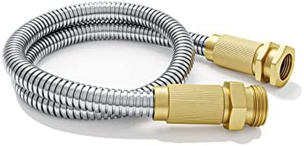 360 GADGET Garden Hose - Flexible Short Water Hose with Metal Fitting, 3 ft Leader Hose, Heavy Duty Hoses Extension for Rv, Outdoor, Small Garden, Yard, 304 Stainless Steel