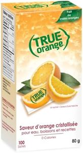 TRUE ORANGE Water Enhancer, Bulk Dispenser Pack - 100 Count (Pack of 1)| Zero Calorie Flavoring | For Water, Bottled Iced Tea & Recipes Flavor Packets Made with Real Oranges