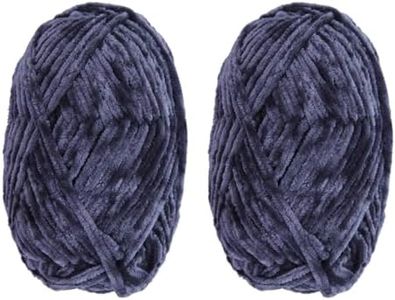 Hilo de felpilla de terciopelo suave, 2 x 100 g, para ganchillo y tejer, hilo Amigurumi, súper voluminoso (gris oscuro)