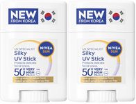 NIVEA SUN Breathable UV Specialist Silky UV Sun Stick SPF 50+ (15g), Lightweight and Non-Greasy Sunscreen, Invisible on All Skin Tones, Korean Stick Technology (Pack of 2)