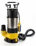 DAMOR Pumps Automatic 1 Hp 220V Outlet 2" Submersible Sewage/Dewatering Muddy Water Pump with Float Switch for Sump,Tank, Pond & Construction Sites (Copper Winding) 10Mtr Cable