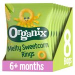 Organix Melty Sweetcorn Rings, Organic Baby Snack, Finger Food, 6+ Months, 20 g (Pack of 8)