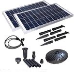 My Natural Pond 100W 1,268 GPH Powerful Attractive Reliable Twin Panel Solar Powered Fountain Pump Kit. Enhance and Aerate Your Pond