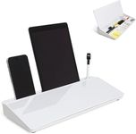 Anshri Desktop Whiteboard, DIGIELE Dry Wipe Glass Whiteboard, Dry Erase Computer Keyboard Stand Whiteboard Surface Pad + Acrylic Desk Organizer Storage + Markers and Eraser for Office, Home & School