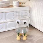 House of Quirk Tiny Trash Can,Transparent Trash Bin | Desktop Trash Can, Creative Garbage Can, Small Desktop Waste Basket for Bathrooms 8.3 Litre (Transparent)