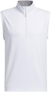 adidas Golf Men's Standard Elevated QUATERZIP Pullover Vest, White, L, White, 42