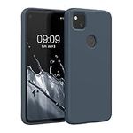 kwmobile Case Compatible with Google Pixel 4a Case - Slim Protective TPU Silicone Phone Cover - Dark Slate