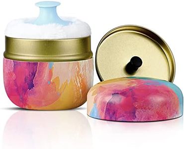 Body Powder Case with Powder Puff Powder Container Tea Canister for Baby and Adult Body Talcum Powder Tea Box (Rainbow)