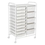Honey Can Do 15-Drawer Metal Rolling Storage Cart, White CRT-09106 White