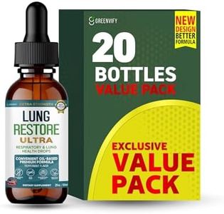 GREENVIFY Lung Restore Ultra Extra Strength Respiratory & Lung Health Drops, Peppermint Flavor, Oil-Based Formula, 2 fl oz, 30 Servings (20)