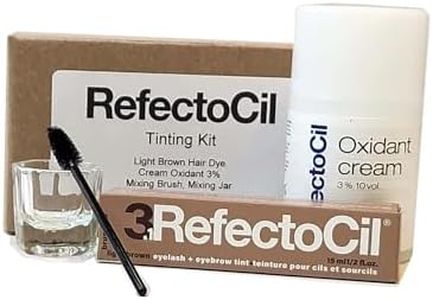 EYEBROW Colour Tint KIT- Light Brown Cream Hair Dye, Cream Oxidant 3%, Mixing Brush, Mixing Dish