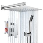 Rainsworth Concealed Shower System, Bathroom Luxury Rain Mixer Shower Combo Set, 16 Inches Rainfall Shower Head, Stainless Steel & Brass, Chrome