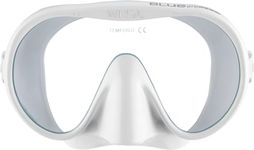 CRESSI since 1946 - Musa Frameless Diving Mask for Adults - Wide Vision Single Lens - Low Internal Volume - Pure Soft Silicone - White - One Size - Designed in Italy