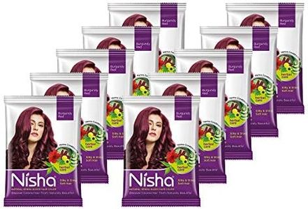 Nisha Natural Henna Powder For Hair Color, Burgundy Red Hair, Herbal Conditioning Hair Dye for Silky & Shiny Soft Hair Colour for Men & Women
