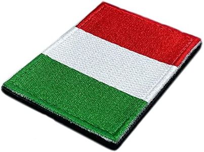 Écusson Drapeau Italie avec Velkro - Écussons 100% Brodés pour Vêtements - Écussons Pays et Drapeaux Europe - Écussons pour sacs à dos - Bouclier d'Italie (Drapeau)