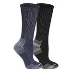 Dr. Scholl's Women's Advanced Relief 2-Pair Crew Socks Casual, Denim Black, Shoe Size: 2-8 UK (Pack of 2)