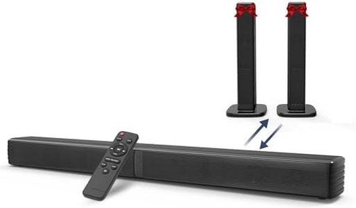 GEOYEAO Sound Bar, Bass Speakers for Smart TV with Dual Subwoofer 3D Surround Sound System, 32 Inch 2.2CH Home Theater Audio Soundbar, HDMI ARC Connection, 2 in 1 Detachable & Wall Mountable