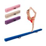 SPOTRAVEL 7FT Folding Gymnastic Beam, Portable Floor Balance Beam with Carrying Handles and Anti-Slip Base, Extra Firm Gymnastic Equipment for Toddlers, Gymnasts & Cheerleaders (Blue)