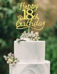 18 Birthday Cake Toppers-Gold Glitter, Funny 18th Cake Topper for Men,18 Cake Topper For Women, 18th birthday decorations,18th Birthday Cake Topper Eighteen