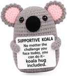 PICKLE BUDDIES Positive Crochet Animals Koala - Handmade Emotional Support Decorative Crochet Figurines Desk Decor Gifts for Family Friends Coworker