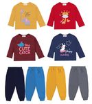 Toddylon New Born Baby Clothes T-Shirts Pyjama Set | Girls Dress | Baby Boys' Clothing Sets | Cotton | Full Sleeve Tees with Jogger | Sweatshirts & Pants | Gift Combo (Pack of 4) (2-3 Years)