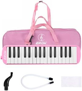 32 Keys Melodica Keyboard Instrument Air Piano Soprano Harmonica with Carrying Bag for Beginners Adults Gift Pink