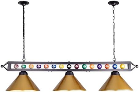 Wellmet 59" Billiard Pool Table Light Fixture, 3 Light Pool Table Pendant Lights for 7'-8' Table, Modern Island Light with Matte Metal Shade, Billiards Lights for Pool Table, Game Room, Man Cave