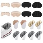 Provone 8 Pairs Heel Grips Liner for Men Women, Soft Heel Grips Shoes Cushion Pads, Anti-slip Shoe Inserts Heel Grips Liner Insert Foot Care Protectors for Loose Shoes Stop Heel Slip and Blister