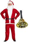 labreeze Men’s Christmas Santa Clause Deluxe Suit Jingle Bell Father Xmas Fancy Dress