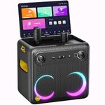 Ikarao Smart Karaoke Machine for Adults, with Lyrics Display, with 2 Wireless Microphone, 32GB Tablet, Professional PA System, 300W Peak Power, 4 DJ Lights, HDMI Speaker for Any Occasion-Break X2
