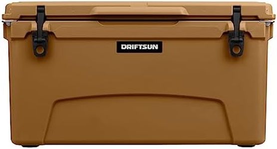 Driftsun 75 Quart Ice Chest, Heavy Duty, High Performance Roto-Molded Commercial Grade Insulated Cooler, Tan