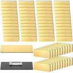 50 Pcs Name Tag Badge Blanks 1 x 3" Brushed Gold Round Corners Pin DIY Blank ID Name Badge for Office Workers Students