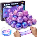 JOYIN Slime Party Favors, 24 Pack Pink Galaxy Slime Ball Party Favors - Stretchy, Non-Sticky, Mess-Free, Stress Relief, and Safe for Girls and Boys - Classroom Reward, Party Supplies